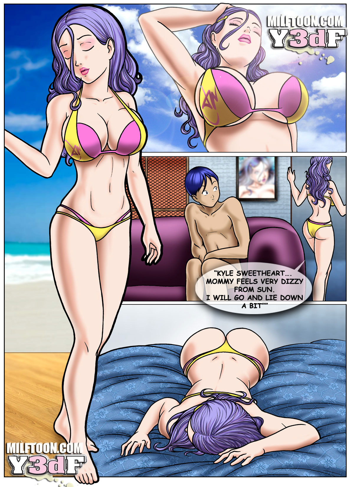 Milftoon comic Beach adventure - page 7